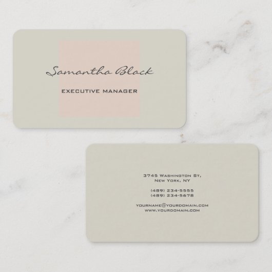 プロフェッショナルモダン手書きミニマル 名刺 (正面/裏面)