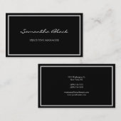 プロフェッショナルモダン手書き白黒ブシン 名刺 (正面/裏面)