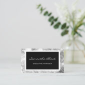 プロフェッショナルモダン手書き黒いグレー 名刺 (スタンド正面)