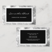 プロフェッショナルモダン手書き黒いグレー 名刺 (正面/裏面)