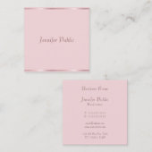 プロフェッショナルモダン書き込みスクリプトバラ金ゴールド スクエア名刺 (正面/裏面)