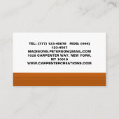 プロフェッショナルモダン木工大工建築 名刺 (裏面)