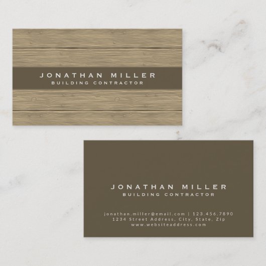 プロフェッショナルモダン木板 名刺 (正面/裏面)