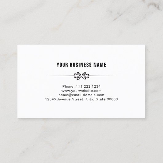 プロフェッショナルモダン木目のインテリアデザイン 名刺 (裏面)