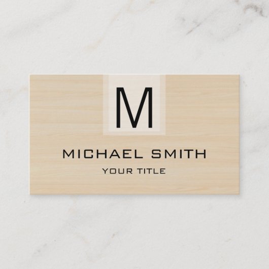 プロフェッショナルモダン木目モノグラム 名刺 (正面)