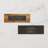 プロフェッショナルモダン木目ルック – コンパクトミニ スキニー名刺 (正面/裏面)