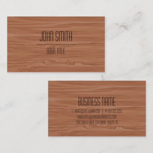 プロフェッショナルモダン木目 名刺 (正面/裏面)