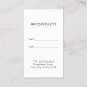 プロフェッショナルモダン歯科アポイントメント 予約カード (裏面)