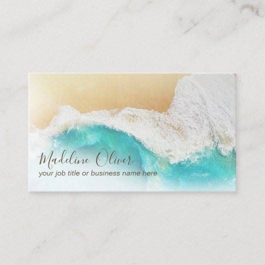 プロフェッショナルモダン沿岸ビーチ水の色 名刺 (正面)