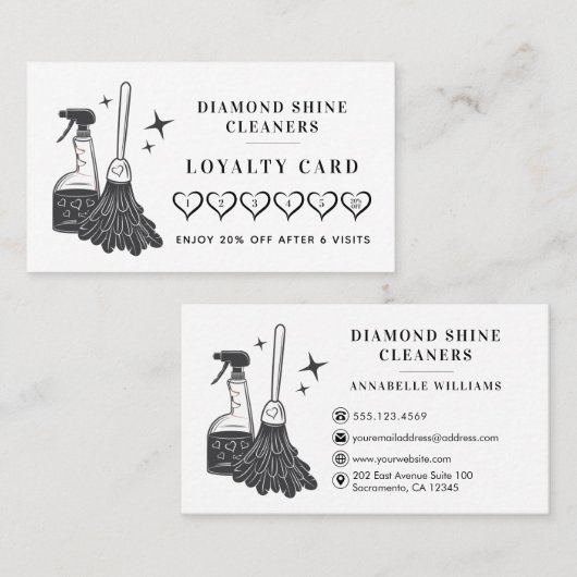 プロフェッショナルモダン清掃会社 ロイヤリティカード (正面/裏面)
