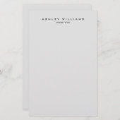 プロフェッショナルモダン灰色ユニーク平野 便箋 (正面/裏面)