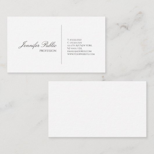 プロフェッショナルモダン白お洒落デザインクリエイティブ 名刺 (正面/裏面)