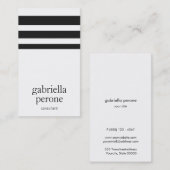 プロフェッショナルモダン白黒のストライプ 名刺 (正面/裏面)