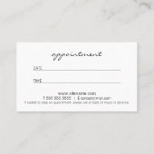 プロフェッショナルモダン白黒アポイントメント 予約カード (裏面)