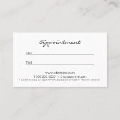 プロフェッショナルモダン白黒アポイントメント 予約カード (裏面)