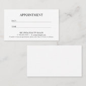 プロフェッショナルモダン白黒アポイントメント 予約カード (正面/裏面)