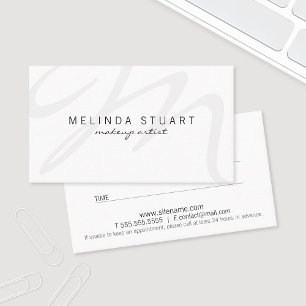 プロフェッショナルモダン白黒アポイントメント 予約カード