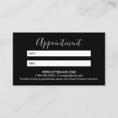 プロフェッショナルモダン白黒アポイントメント 予約カード (裏面)