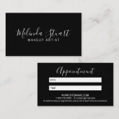 プロフェッショナルモダン白黒アポイントメント 予約カード (正面/裏面)