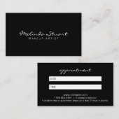プロフェッショナルモダン白黒アポイントメント 予約カード (正面/裏面)