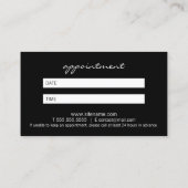 プロフェッショナルモダン白黒アポイントメント 予約カード (裏面)