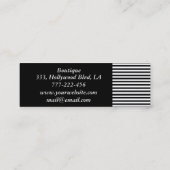 プロフェッショナルモダン白黒ストライプモノグラム スキニー名刺 (裏面)