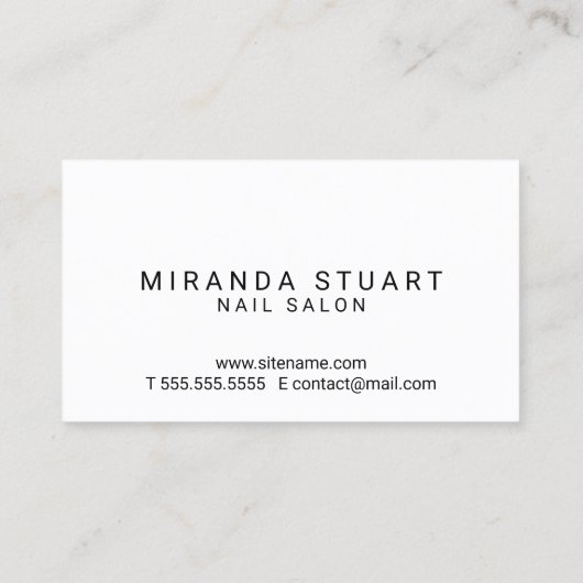 プロフェッショナルモダン白黒ネイルサロン 名刺 (裏面)