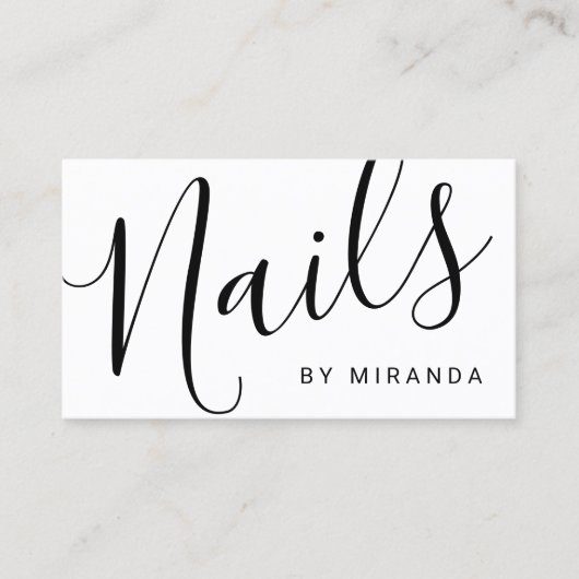 プロフェッショナルモダン白黒ネイルサロン 名刺 (正面)