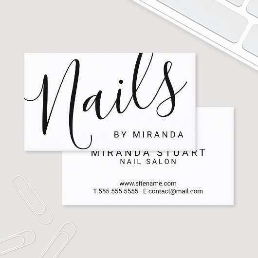 プロフェッショナルモダン白黒ネイルサロン 名刺