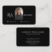 プロフェッショナルモダン白黒モノグラム写真 名刺 (正面/裏面)