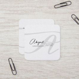 プロフェッショナルモダン白黒モノグラム スクエア名刺