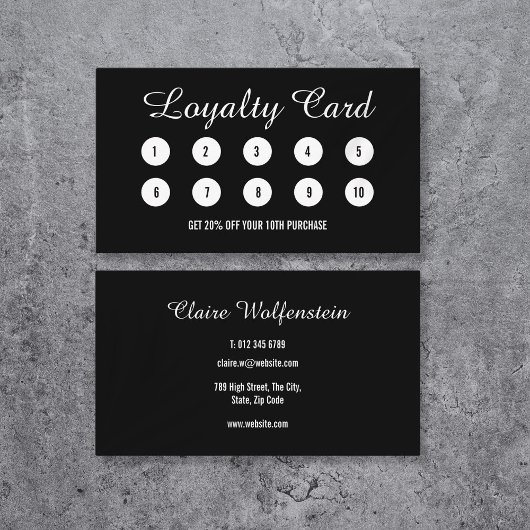 プロフェッショナルモダン白黒ロイヤリティカード ロイヤリティカード