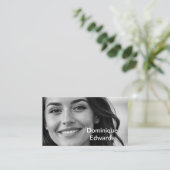 プロフェッショナルモダン白黒写真ソーシャルメディア 名刺 (スタンド正面)