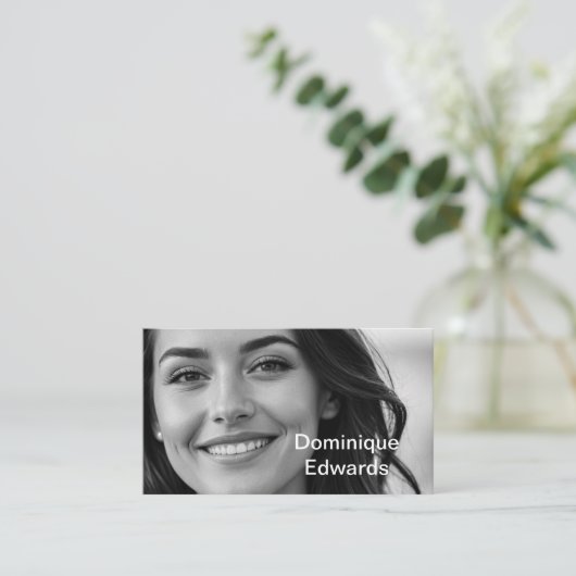 プロフェッショナルモダン白黒写真ソーシャルメディア 名刺 (スタンド正面)