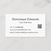 プロフェッショナルモダン白黒写真ソーシャルメディア 名刺 (裏面)