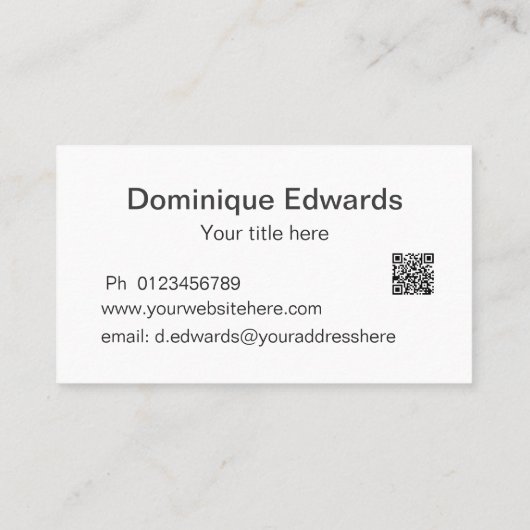 プロフェッショナルモダン白黒写真ソーシャルメディア 名刺 (裏面)