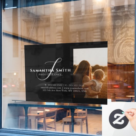 プロフェッショナルモダン白黒4枚 ウィンドウサイン (カフェ窓)