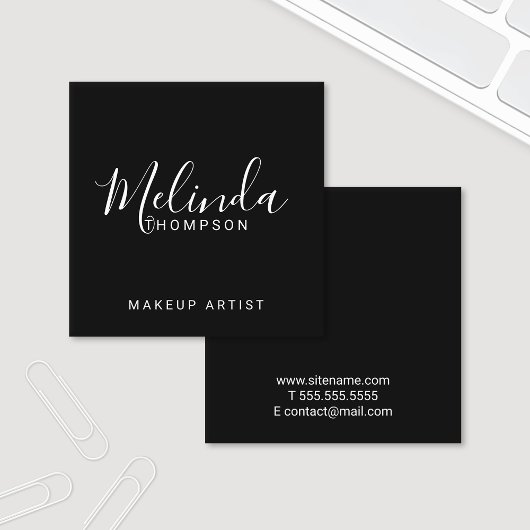 プロフェッショナルモダン白黒 スクエア名刺