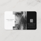 プロフェッショナルモダン白黒QRコード 名刺 (正面)