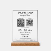 プロフェッショナルモダン美容師QRコード支払 アクリルサイン (正面)