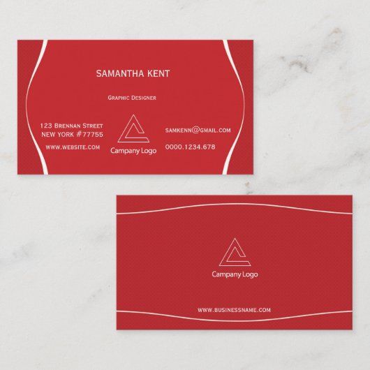 プロフェッショナルモダン赤と白 名刺 (正面/裏面)