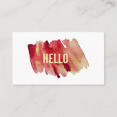 プロフェッショナルモダン赤と金ゴールド水色 名刺 (正面)