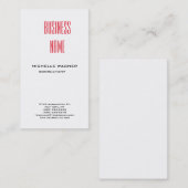 プロフェッショナルモダン赤エレガント白ミニマリスト 名刺 (正面/裏面)