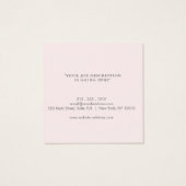 プロフェッショナルモダン赤面ピンクプロファイルカード (裏面)