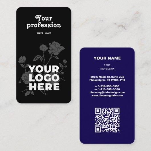 プロフェッショナルモダン起業家名刺 名刺 (正面/裏面)