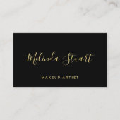 プロフェッショナルモダン金ゴールドとブラックアポイントメント 予約カード (正面)