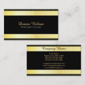 プロフェッショナルモダン金ゴールドとブラック名刺 名刺 (正面/裏面)