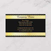 プロフェッショナルモダン金ゴールドとブラック名刺 名刺 (裏面)