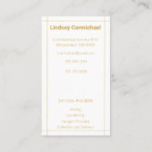 プロフェッショナルモダン金ゴールドアイロン掛けサービス 名刺 (裏面)