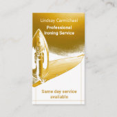 プロフェッショナルモダン金ゴールドアイロン掛けサービス 名刺 (正面)